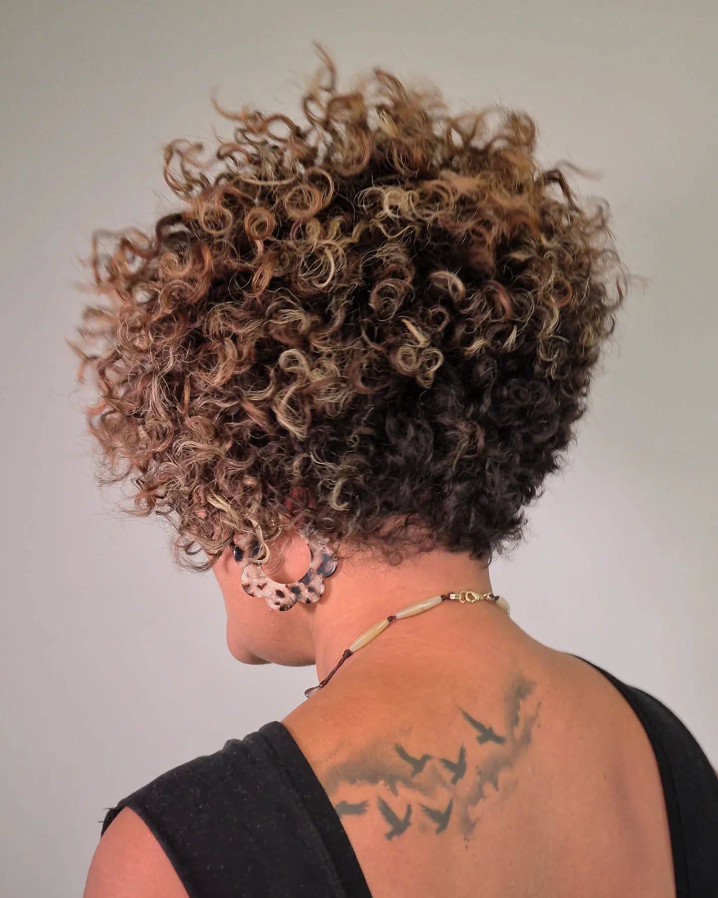 Curly Textured Short Cut with Soft Highlights