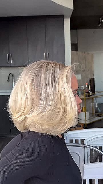 Modern Platinum Blonde Bob with Soft Layers