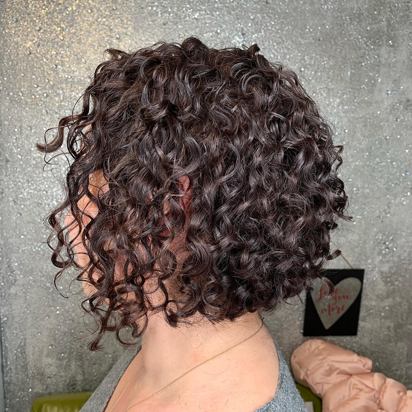Textured Short Curly Bob with Defined Curls