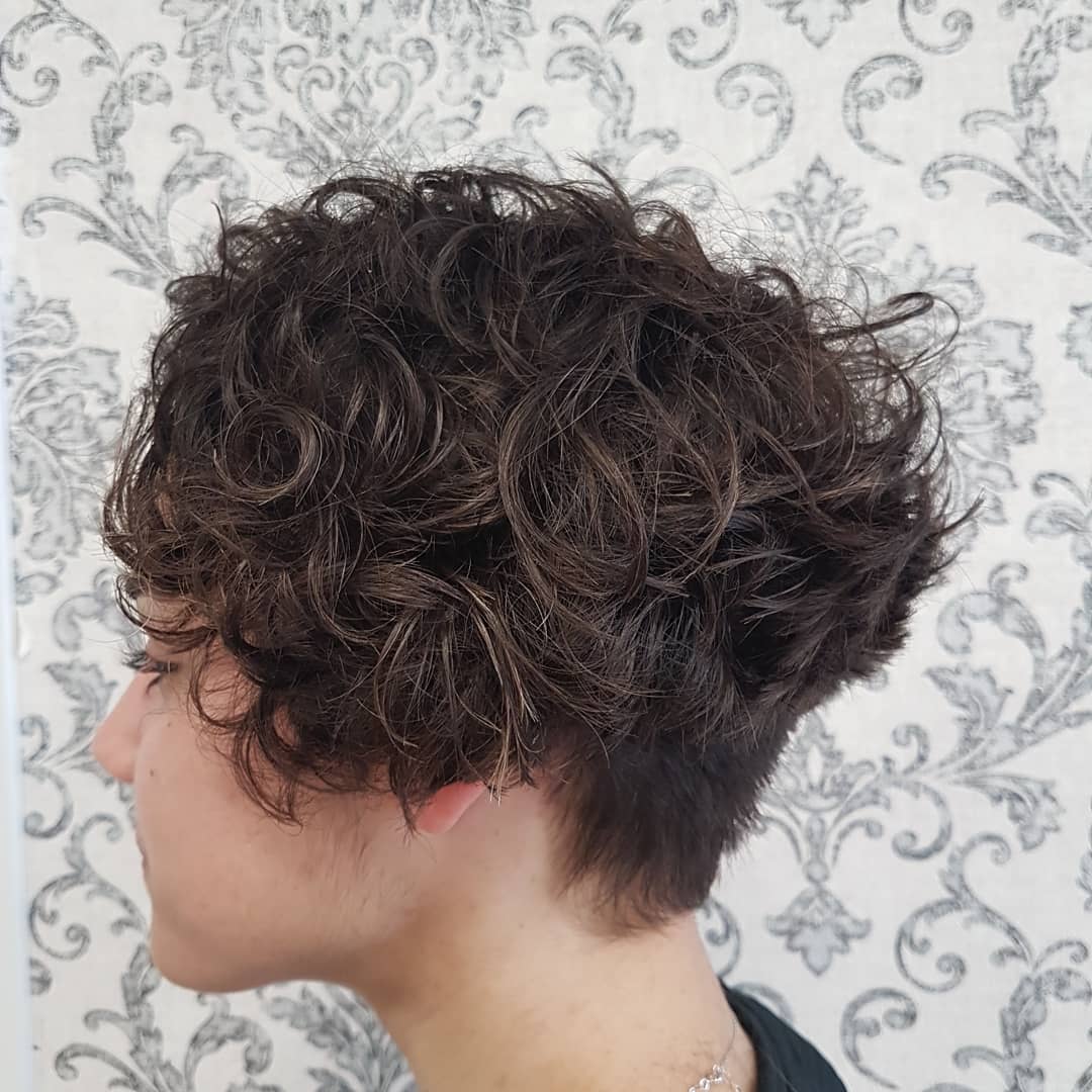 Textured Short Curly Crop with Soft Volume