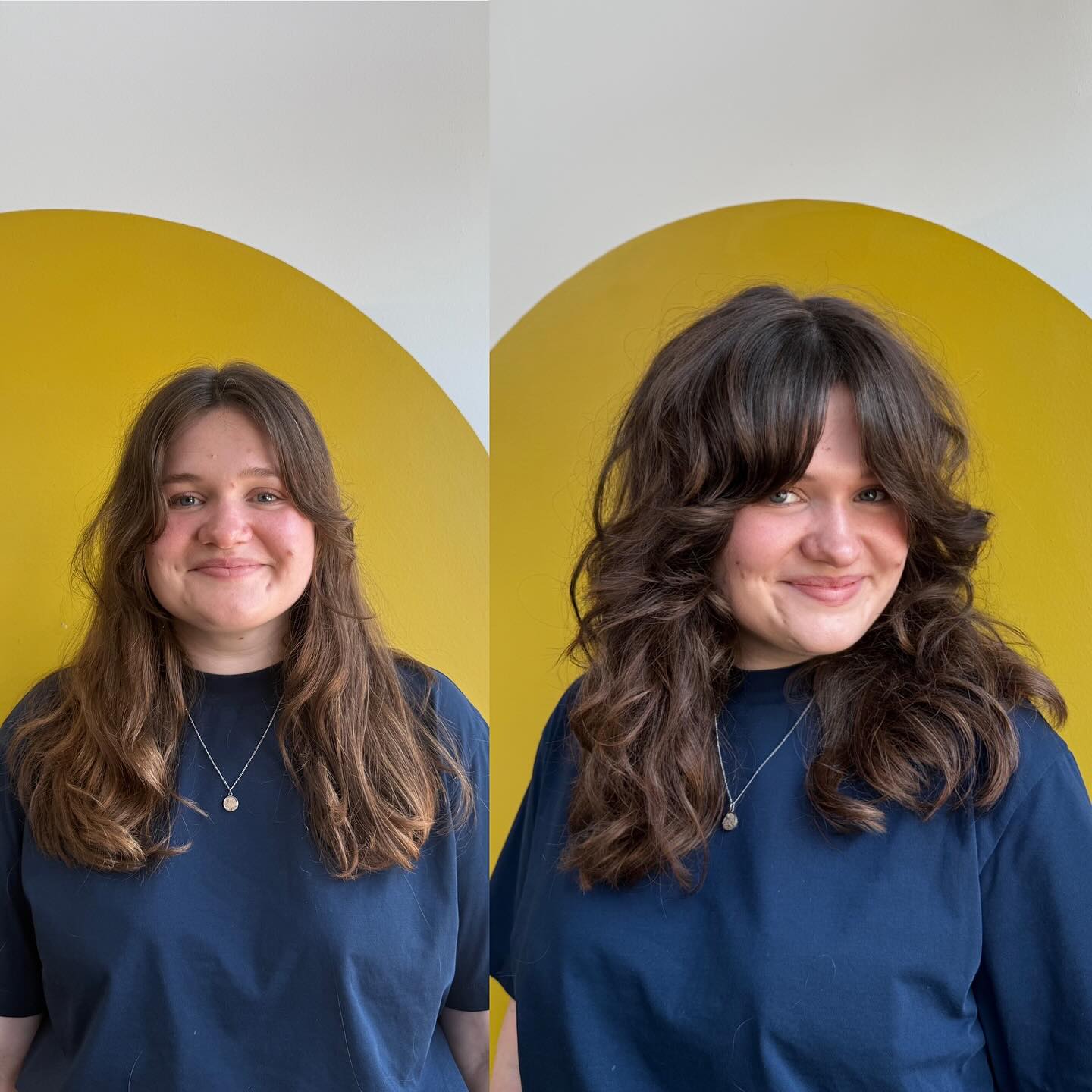 Textured Layered Cut with Curtain Bangs