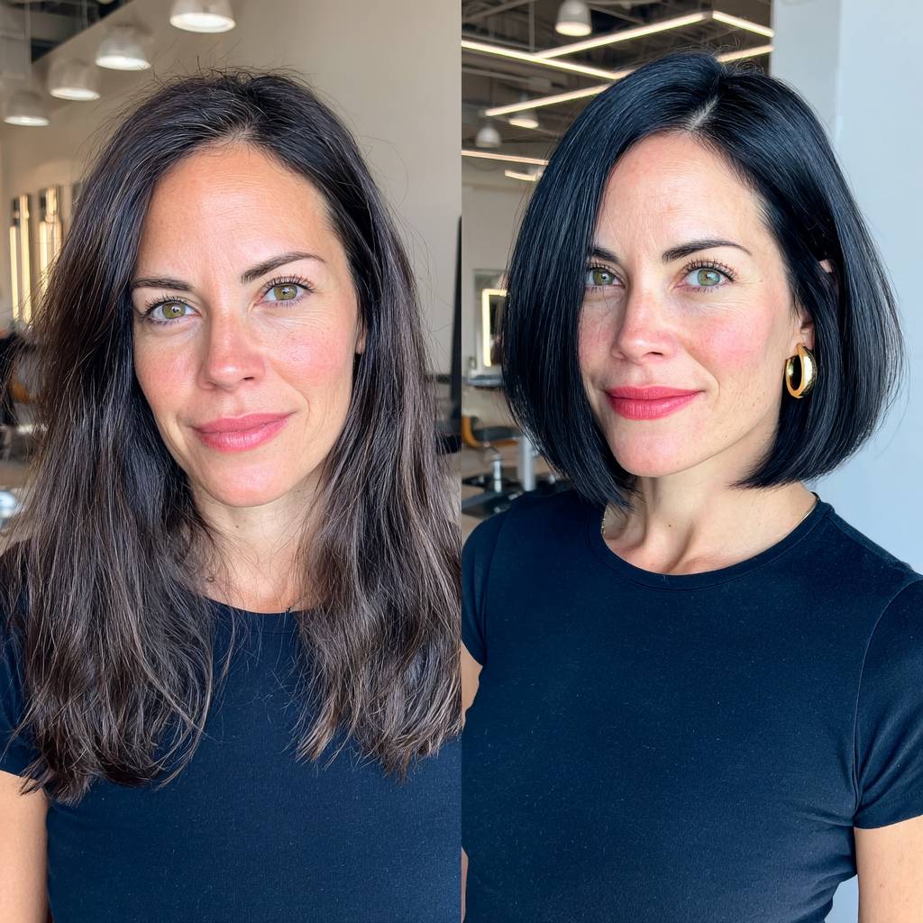 Elegant Blunt Bob with Subtle Textured Ends