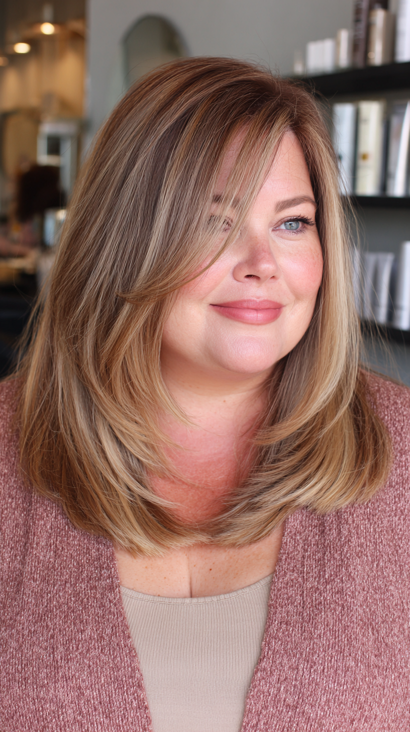 Sleek Long Layered Cut with Soft Face-Framing Highlights