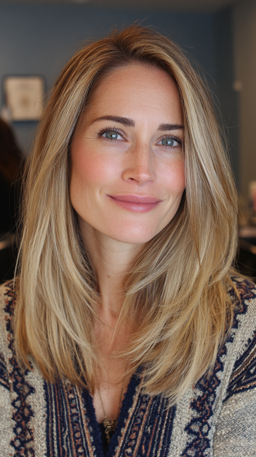 Softly Layered Blonde Cut with Natural Movement