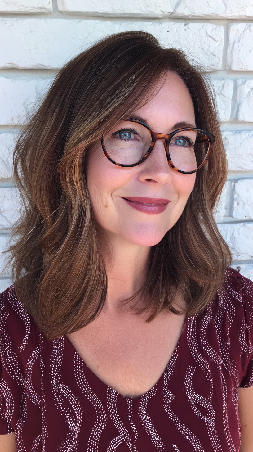 Textured Chestnut Bob with Soft Waves