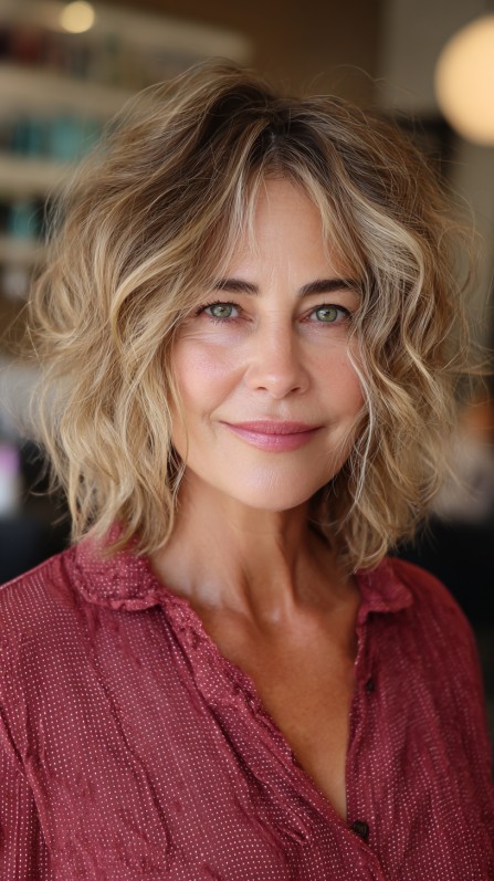 Beachy Blonde Waves with Warm Highlights