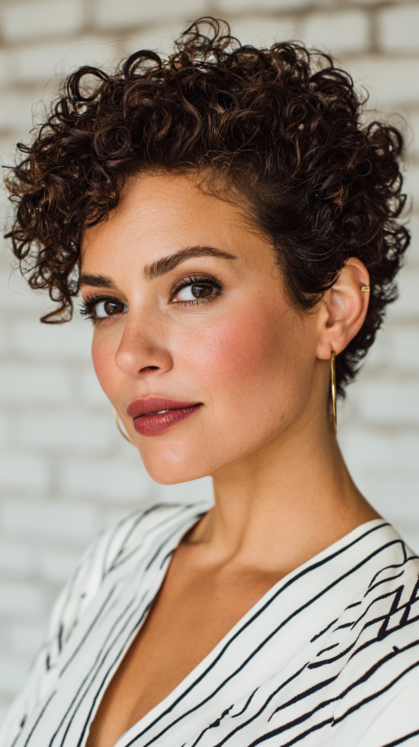 Chic Espresso Tousled Tapered Curls