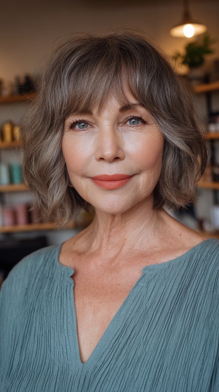 Chic Silver Bob with Soft Waves