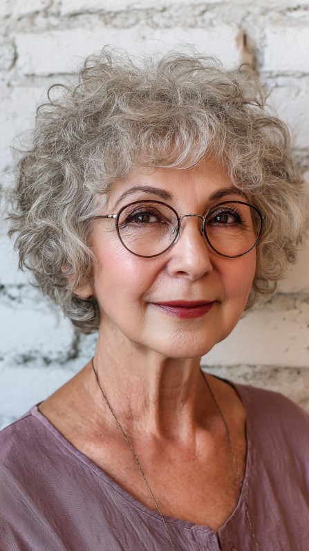 Chic Silver Curly Shag for Mature Women