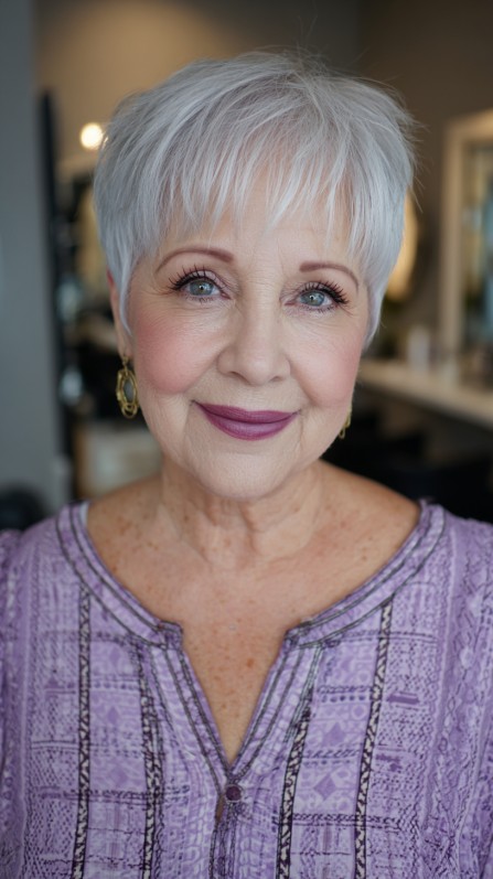 Chic Silver Pixie for Mature Elegance