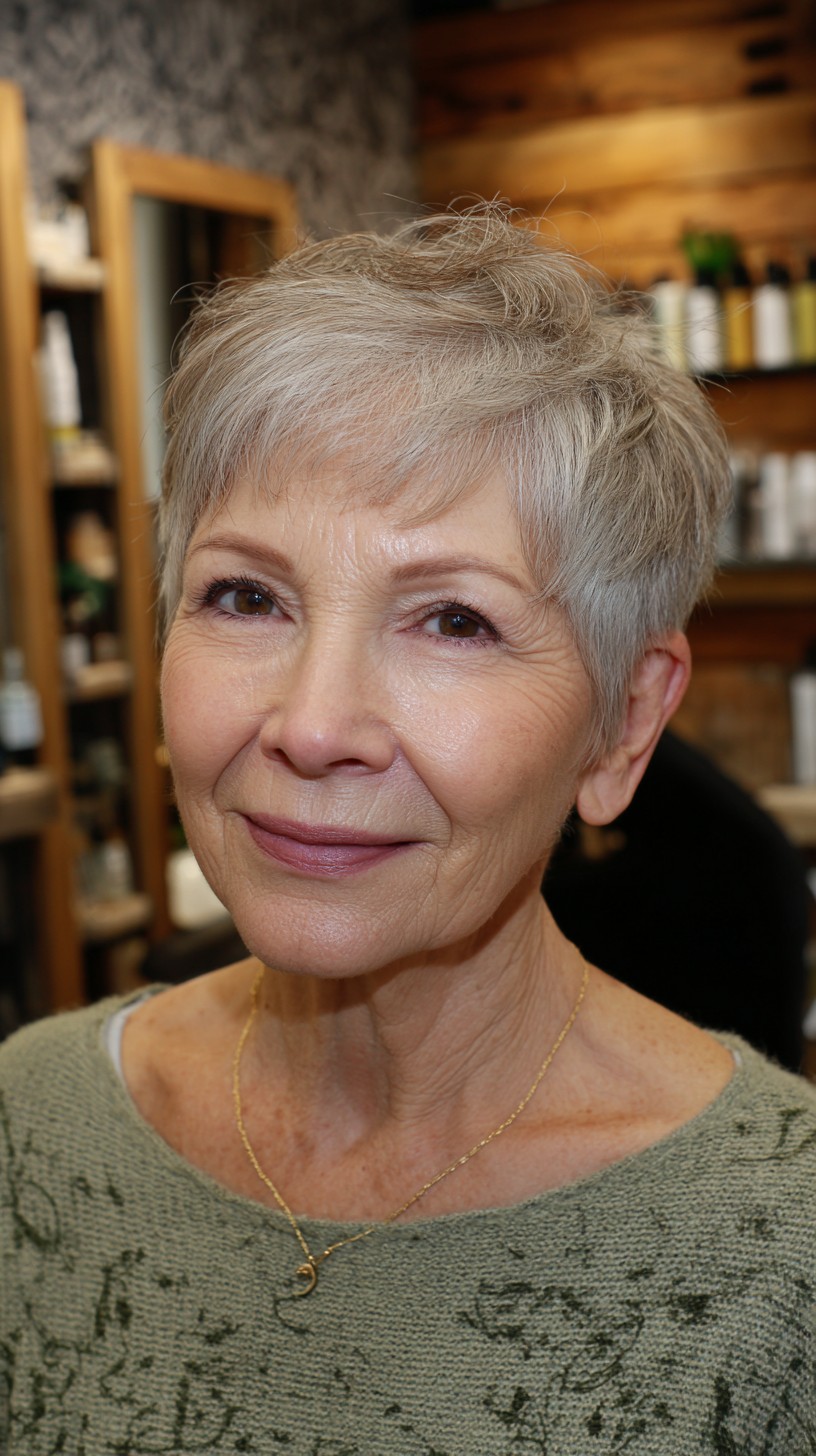Chic Silver Pixie with Soft Texturing