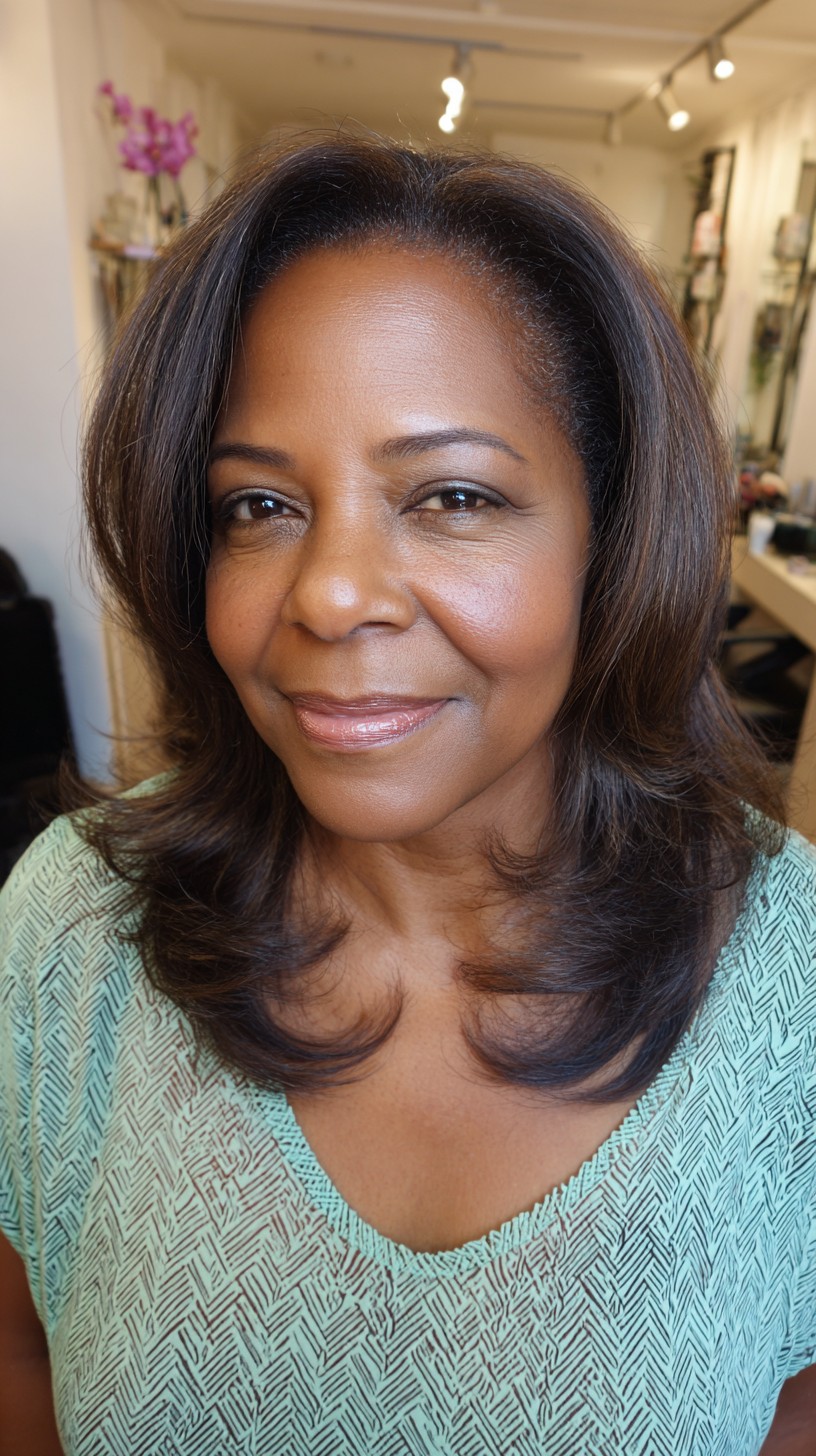 Classic Chocolate Volumizing Layers for Mature Hair