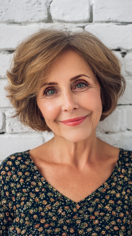 Classy Caramel Textured Bob with Soft Waves