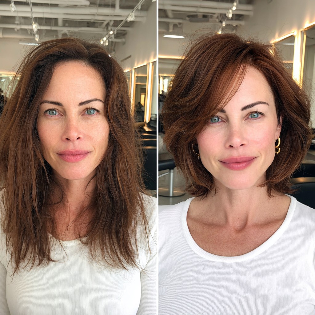 Dynamic Auburn Tousled Bob