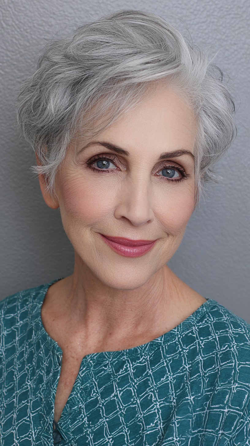 Effortless Silver Waves with Soft Layering