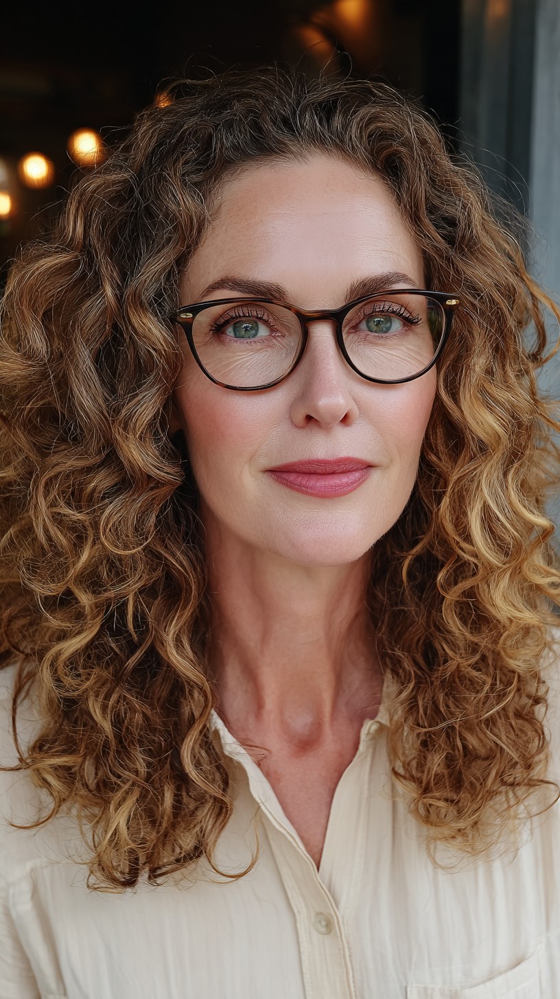 Elegant Cinnamon Swirl Curly Layers