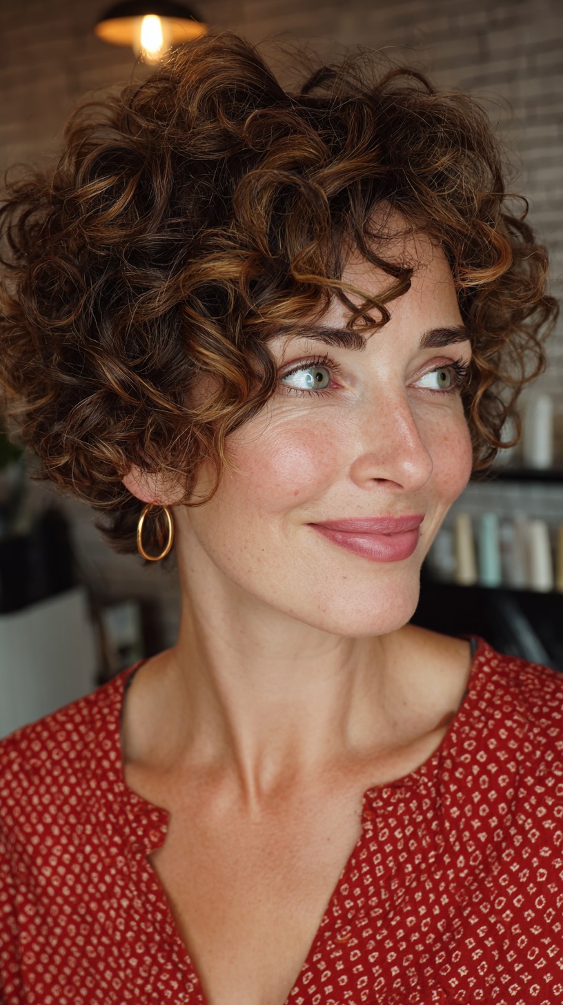 Expressive Copper Ringlet Bob