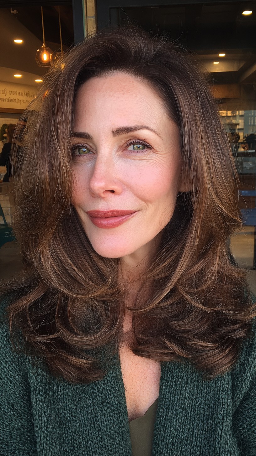 Flowing Chestnut Waves with Subtle Lowlights