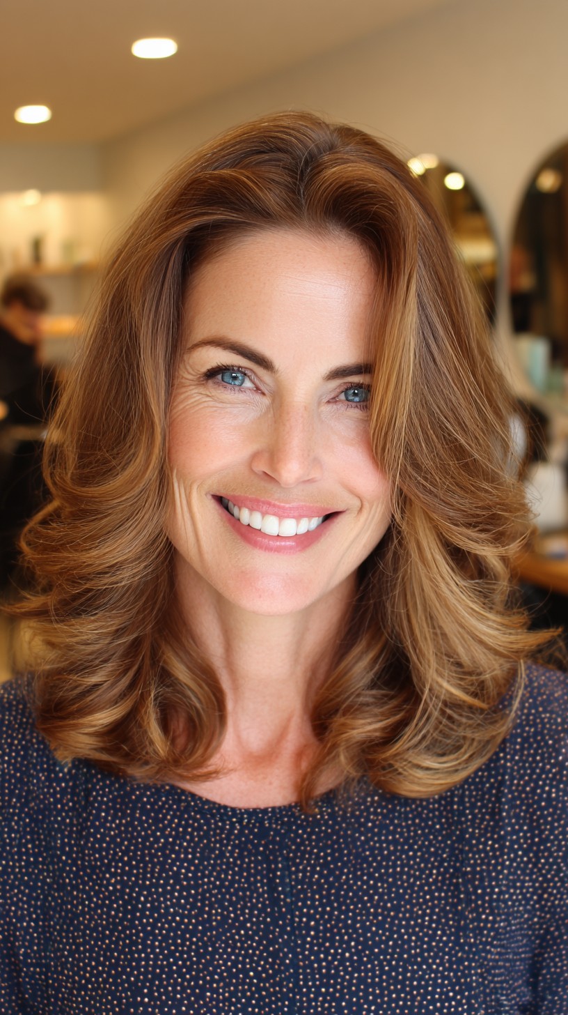 Glossy Caramel Waves with Voluminous Body