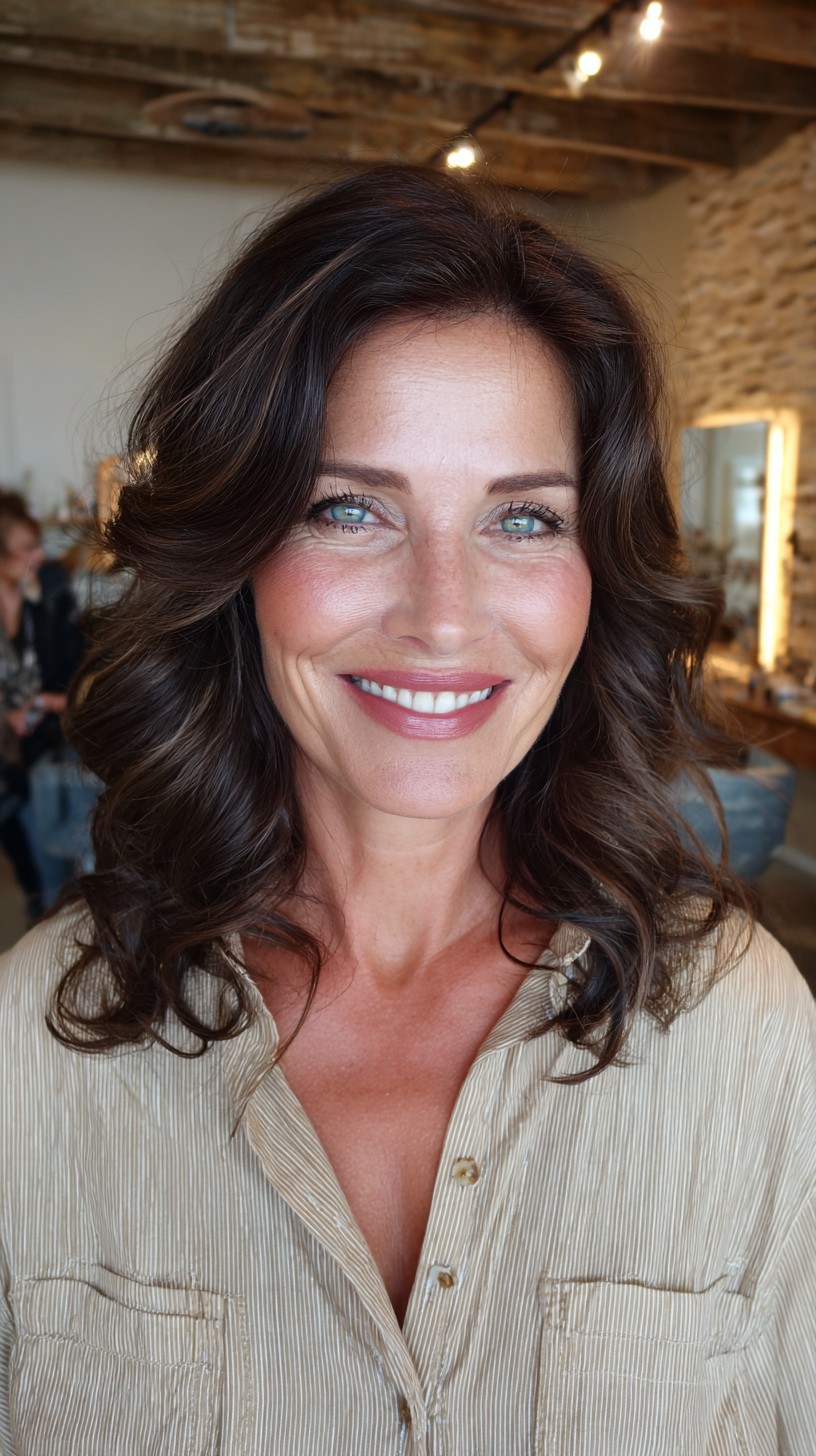 Graceful Layered Espresso Curls