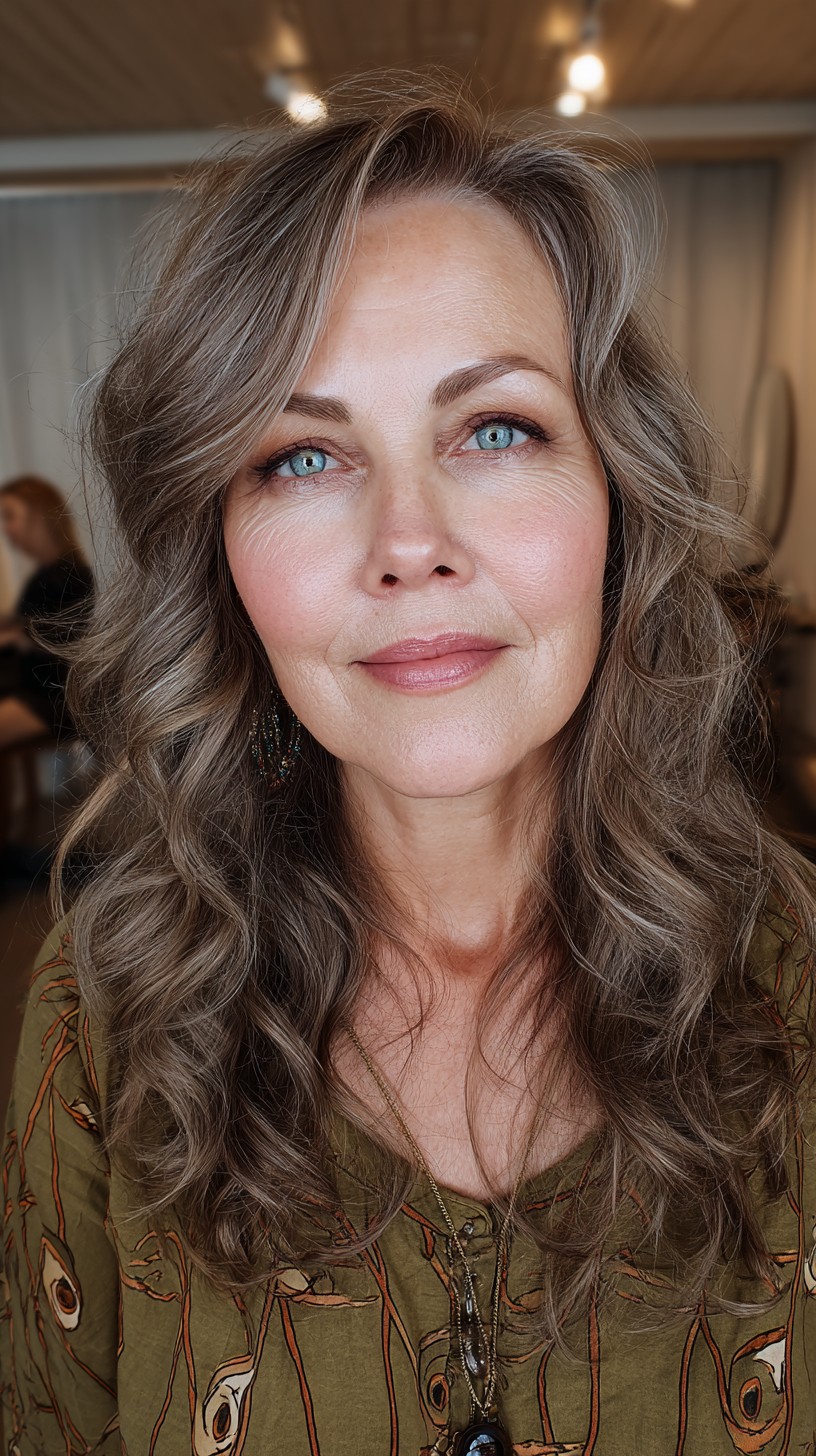 Graceful Silver Layers With Natural Flow