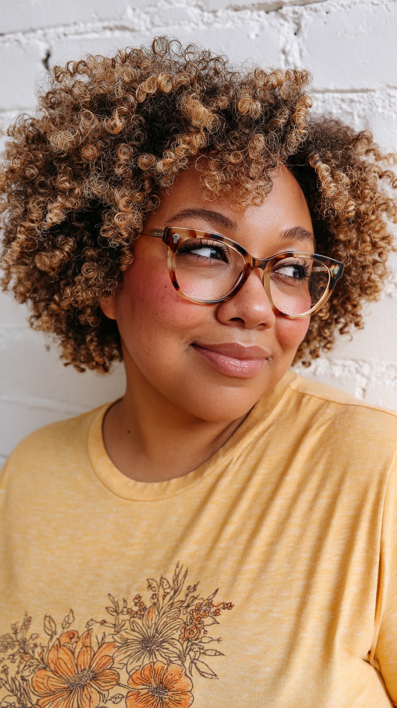 Luminous Golden Coiled Short Bob