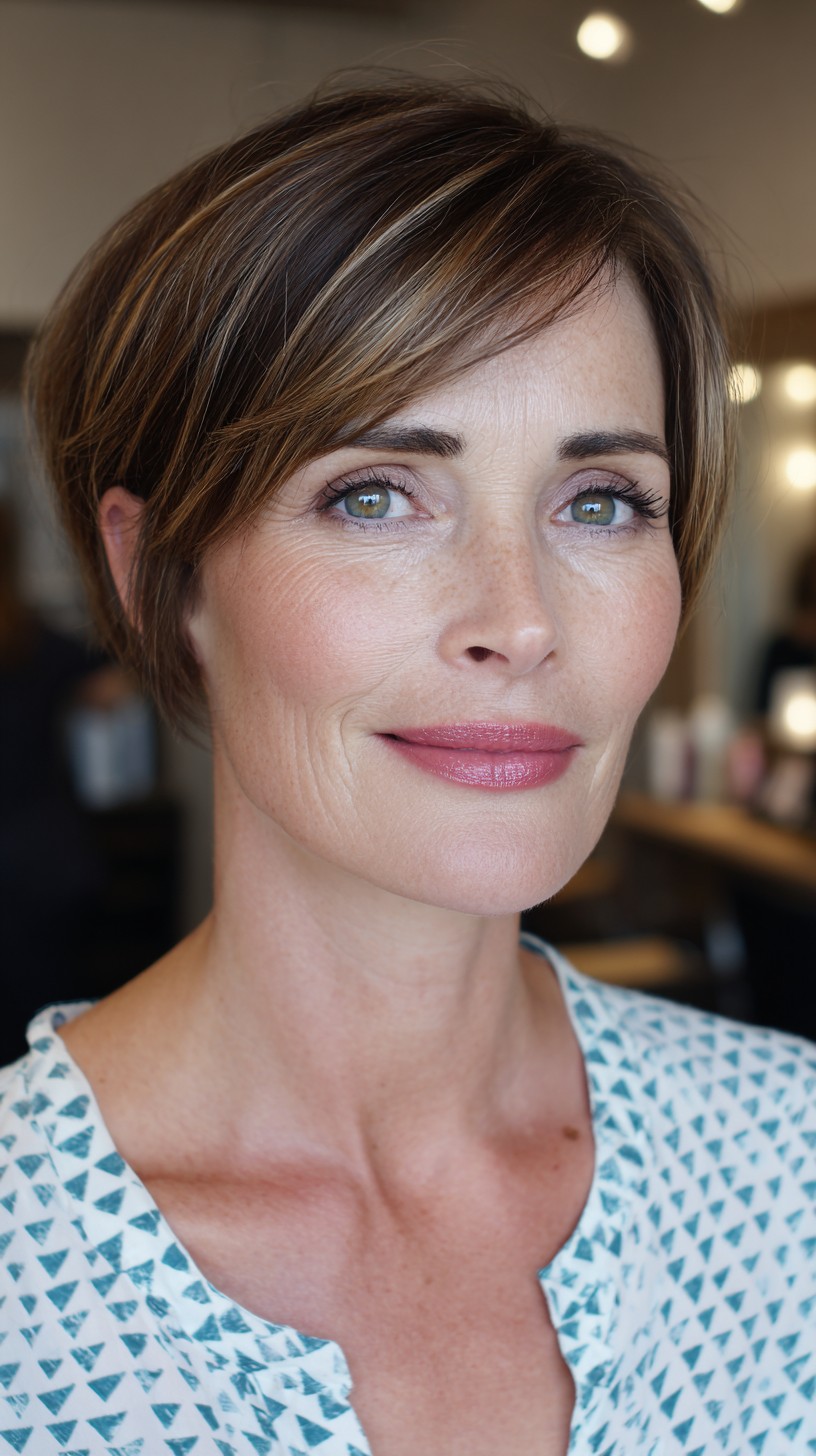 Modern Brunette Textured Bob with Feathered Layers