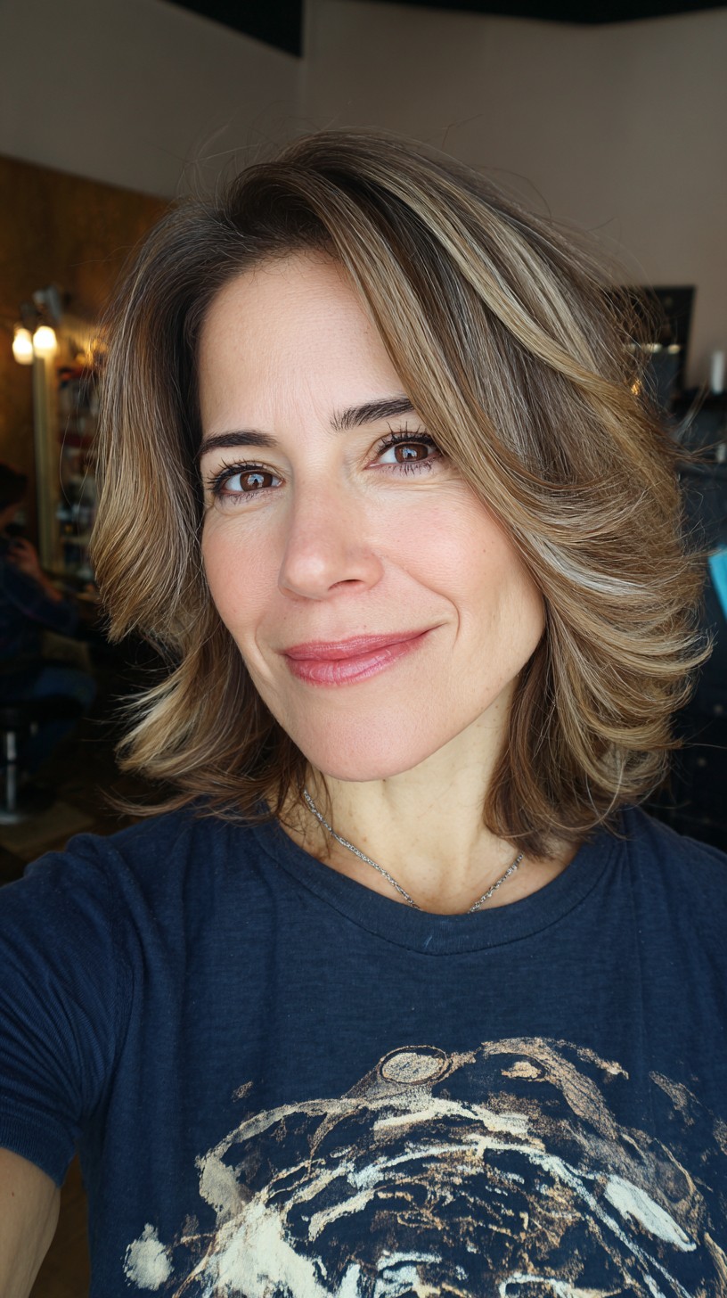 Modern Textured Lob with Blended Highlights