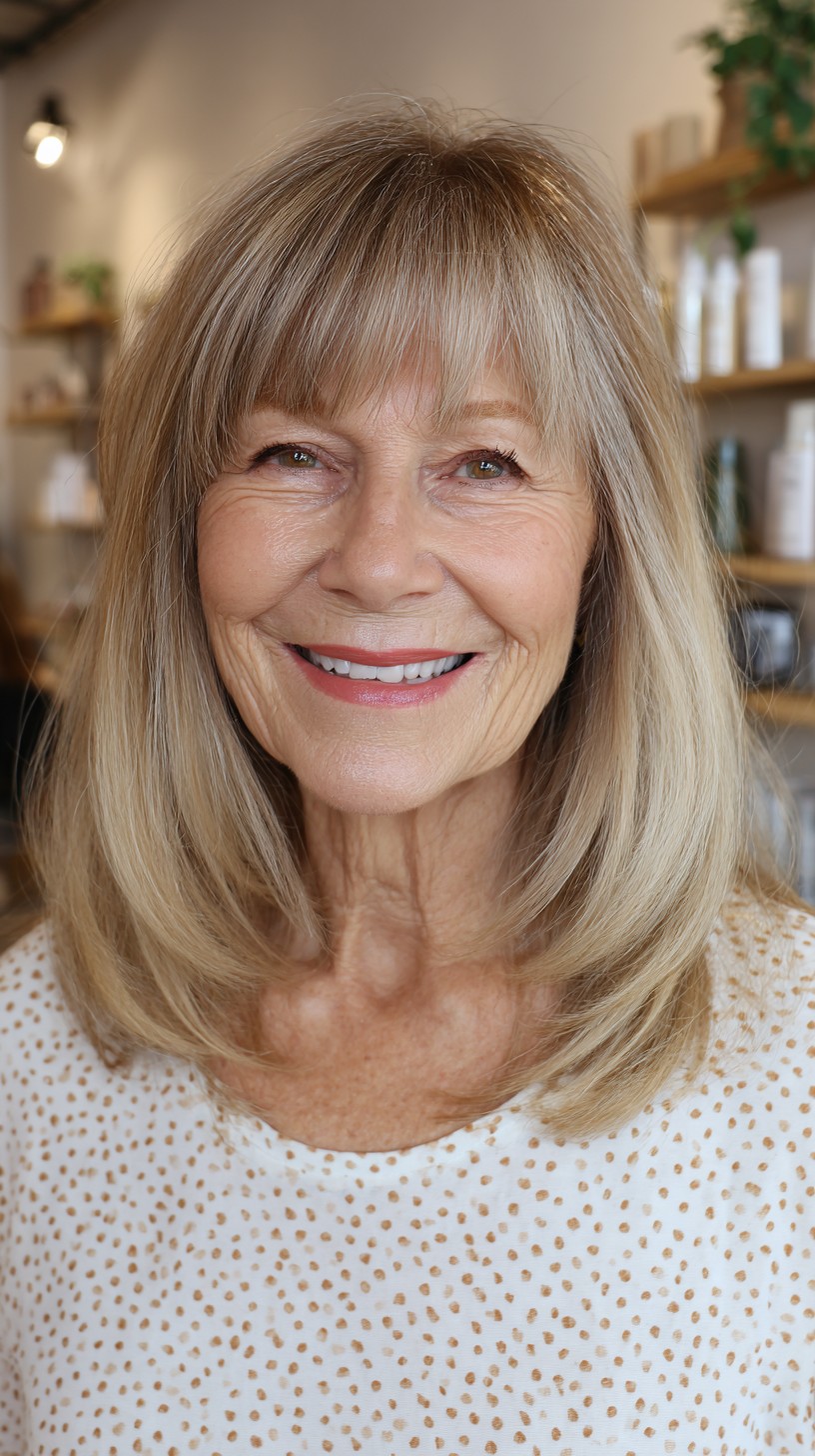 Natural Golden Highlights with Soft Layered Trimming