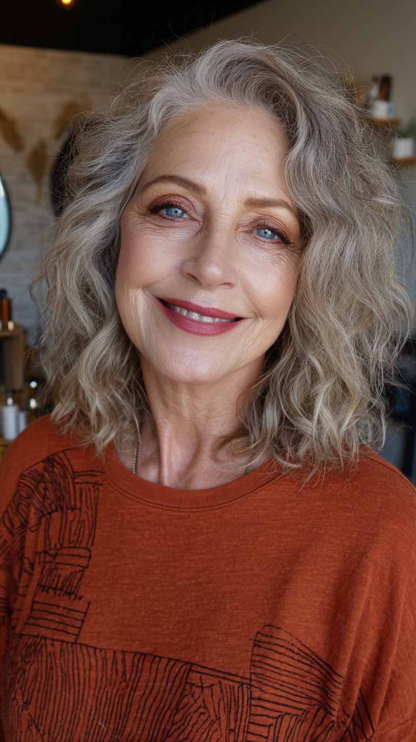 Natural Grey Curls with Soft Definition