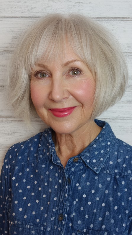 Platinum-Blonde Textured Bob for Fine Hair