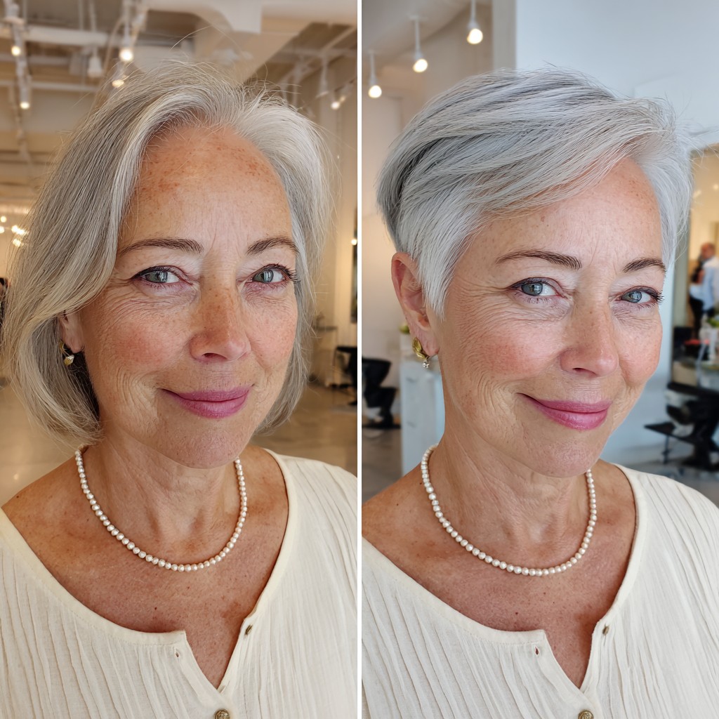 Pristine Silver Crop with Soft Feathering