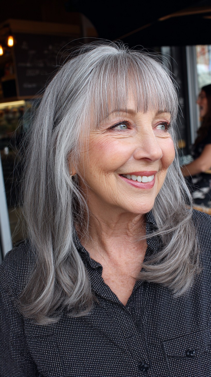 Silver Elegance with Soft Feathered Layers