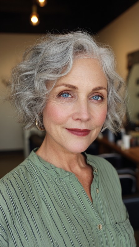 Silver Textured Waves with a Voluminous Touch