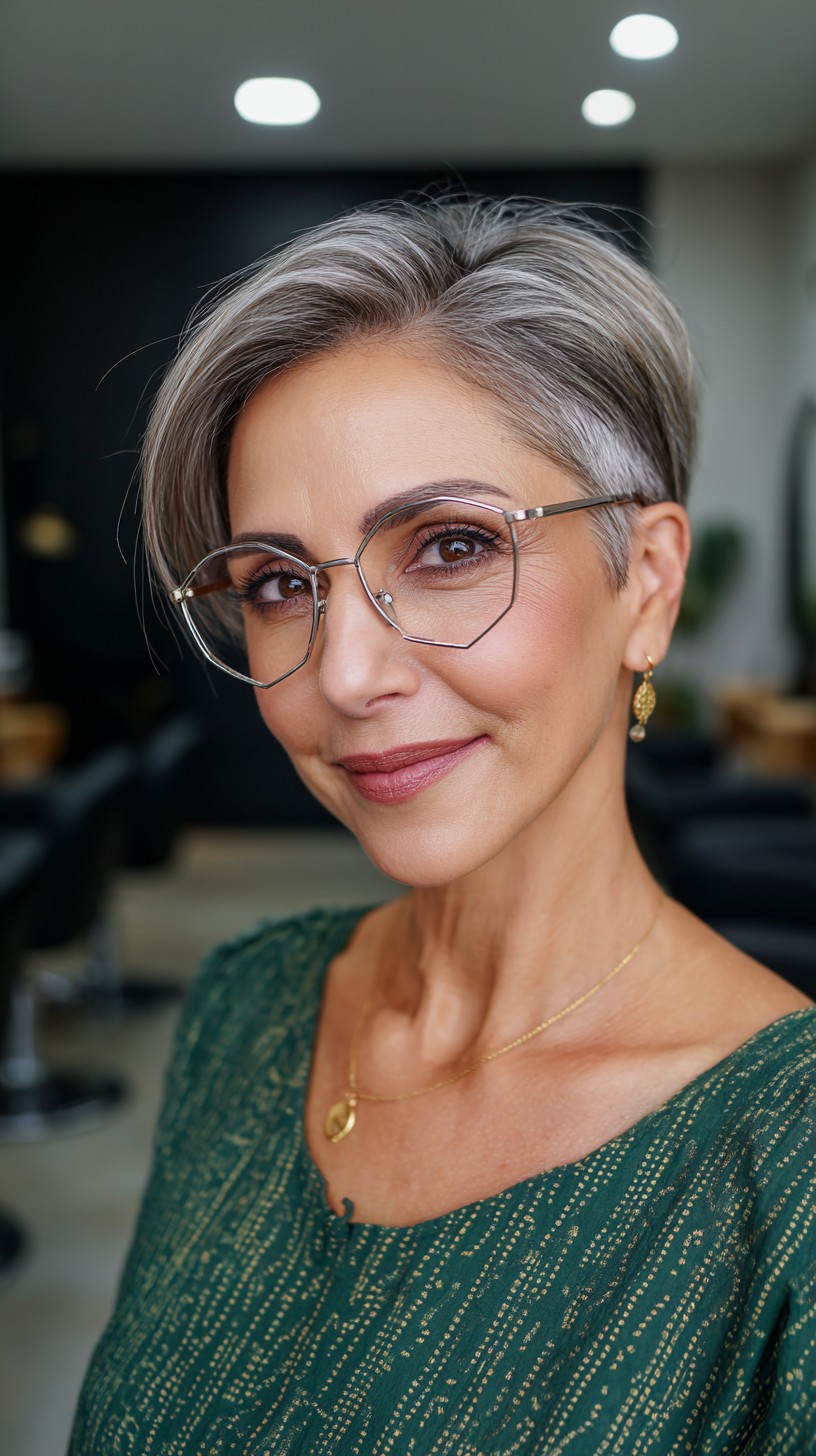 Sleek Silver Tapered Pixie