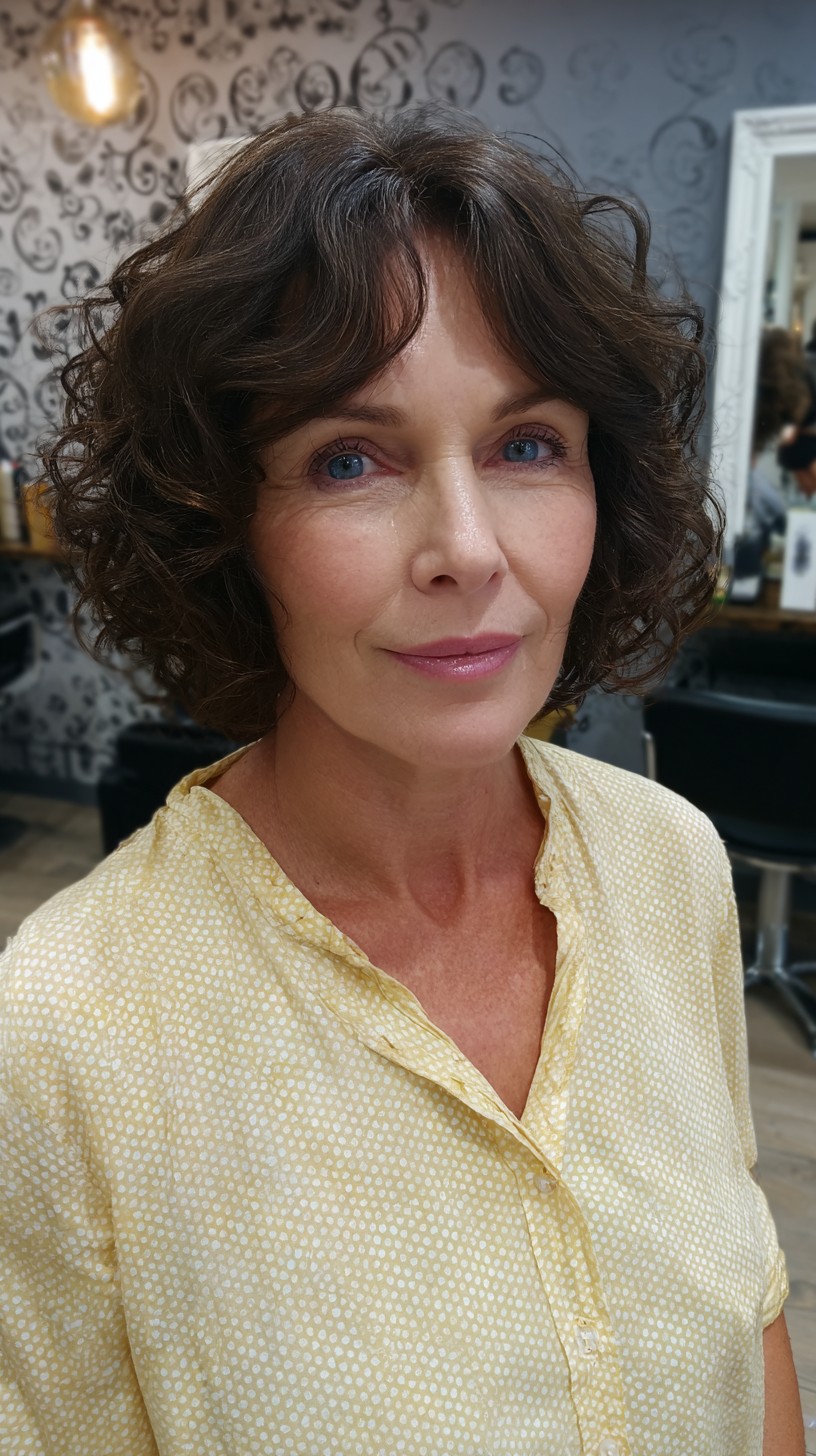 Soft Brunette Curls with Delicate Highlights