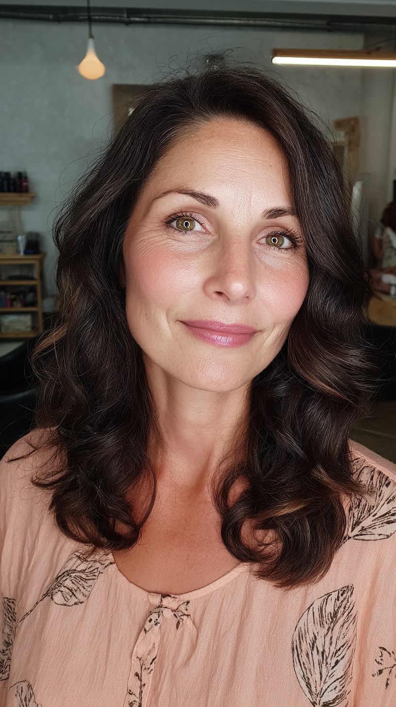 Soft Brunette Waves with Natural Shine