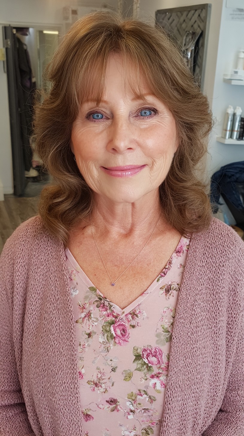 Soft Layered Curls with Gentle Highlights