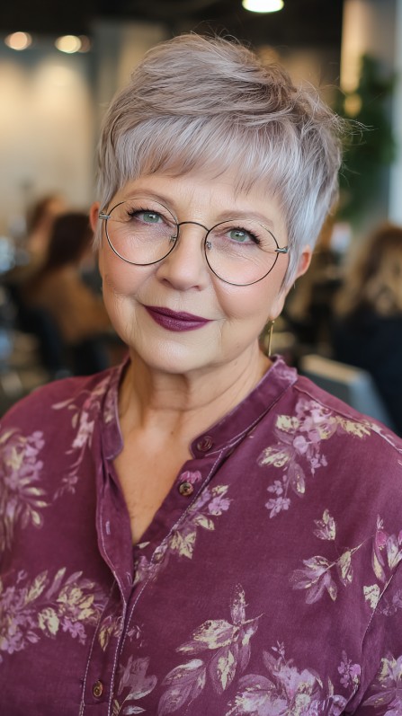 Soft Pewter Pixie with Wispy Layers
