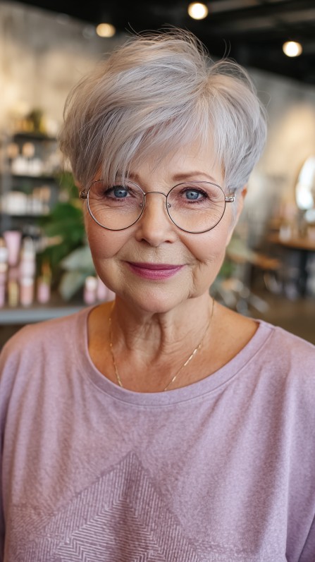 Soft Silver Pixie with Textured Layers