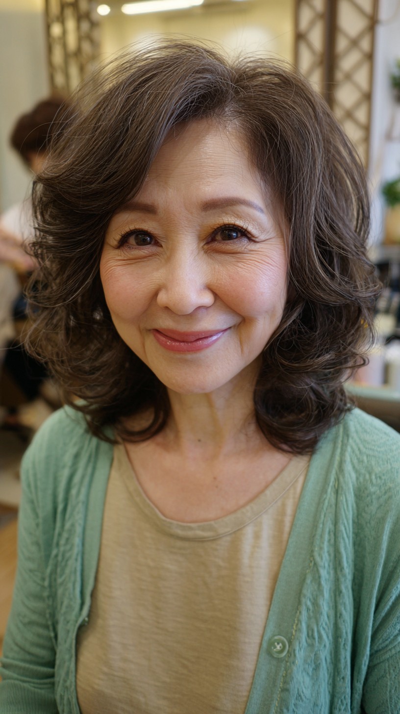 Sophisticated Chestnut Waves with Luminous Highlights