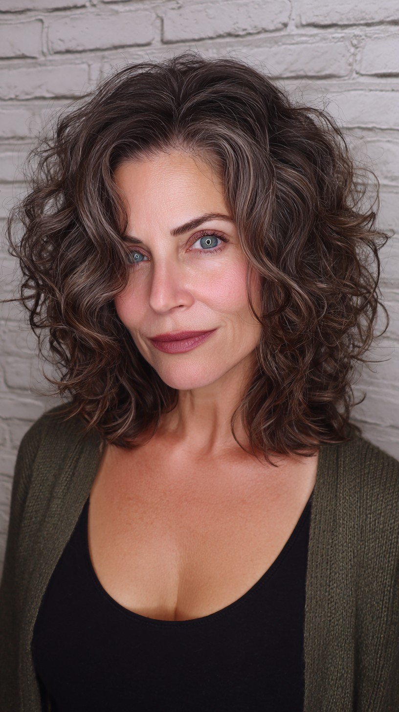 Sumptuous Silver-Gray Swooping Curls