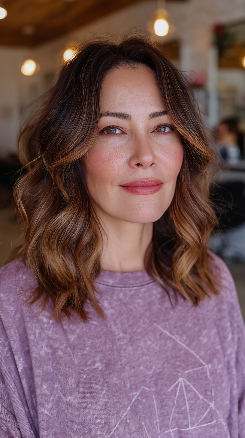 Sun-Kissed Tawny Waves with Soft Layers
