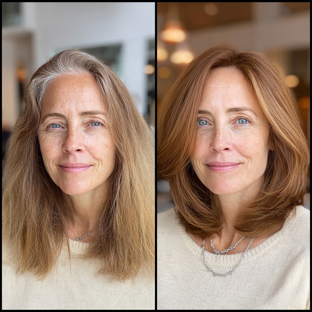 Vibrant Auburn Shoulder-Length Transformation
