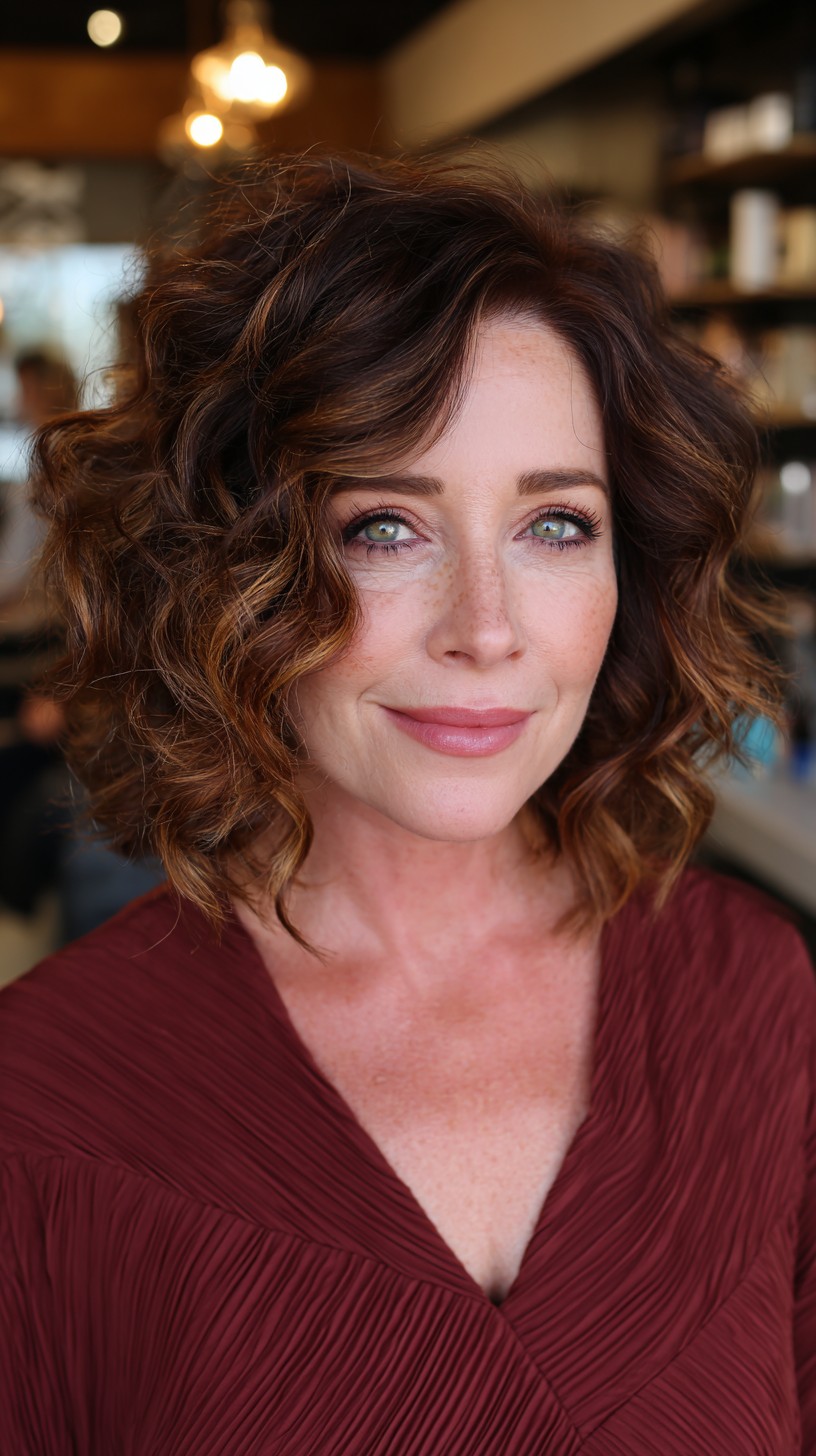 Warm Auburn Curls with Soft Voluminous Layers