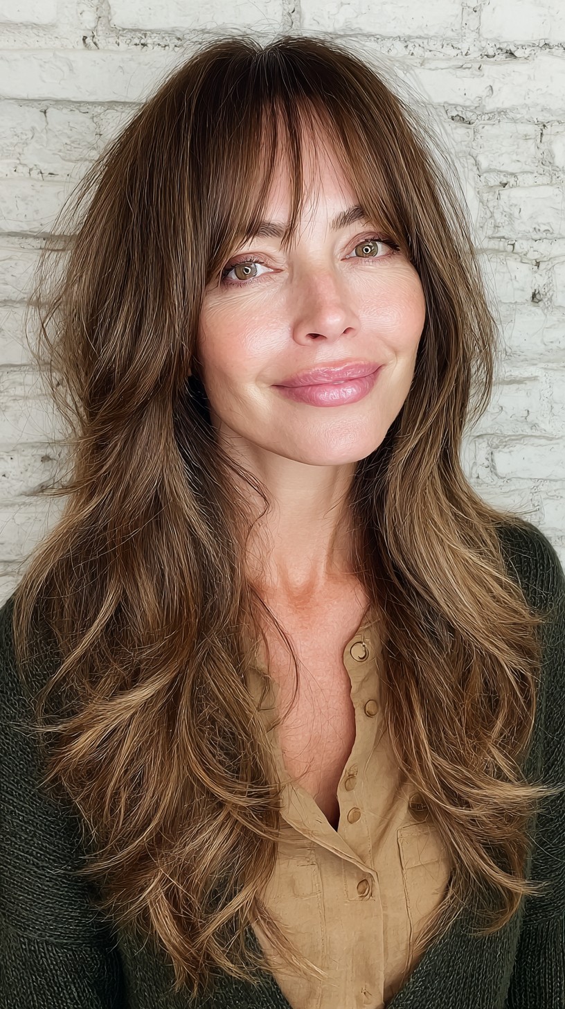 Brunette Balayage with Layered Waves