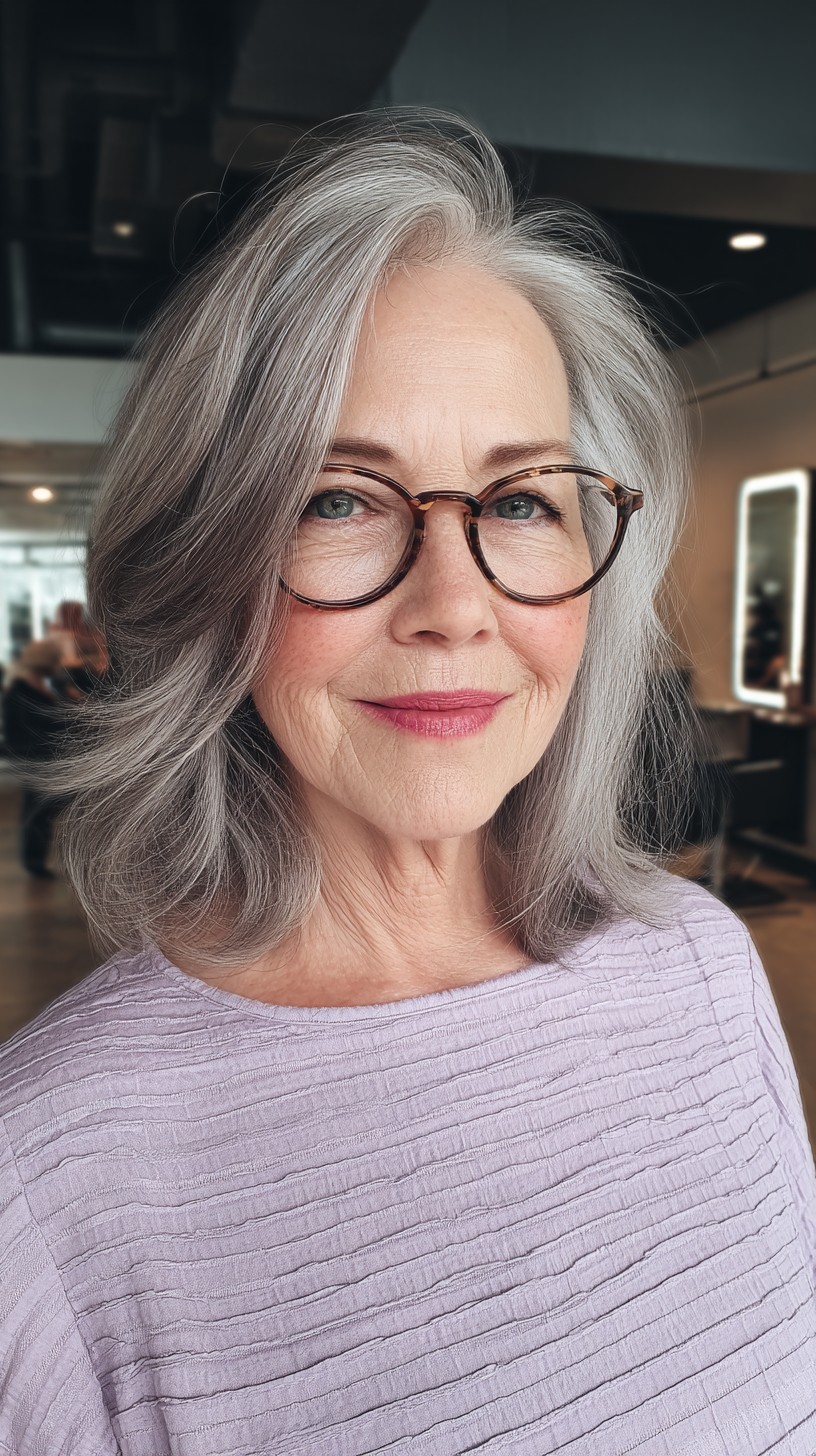 Captivating Silver Swoop with Soft Layers