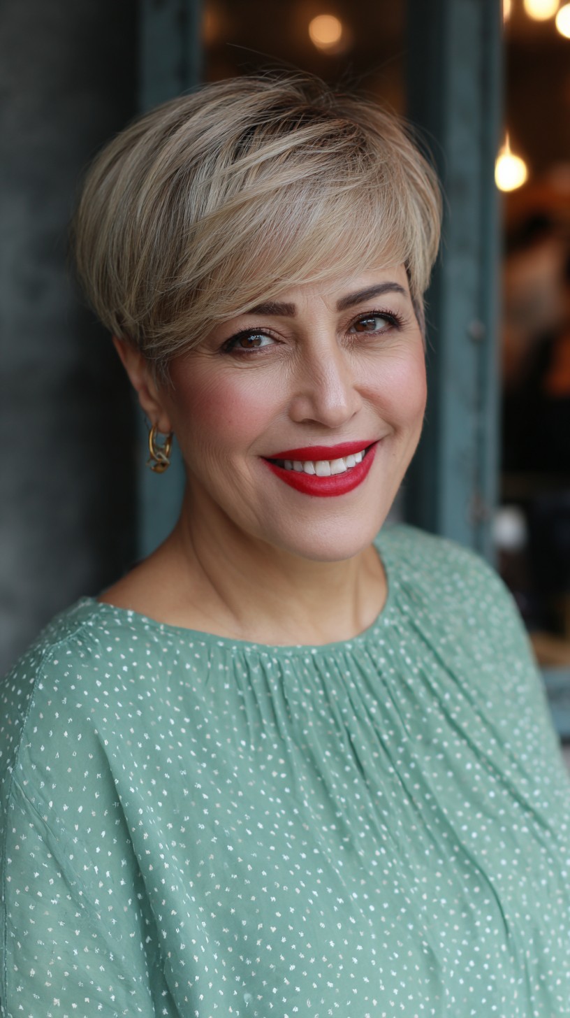 Chic Ash Blonde Layered Bob