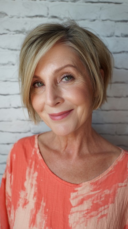 Chic Sleek Asymmetrical Bob for Silver Elegance