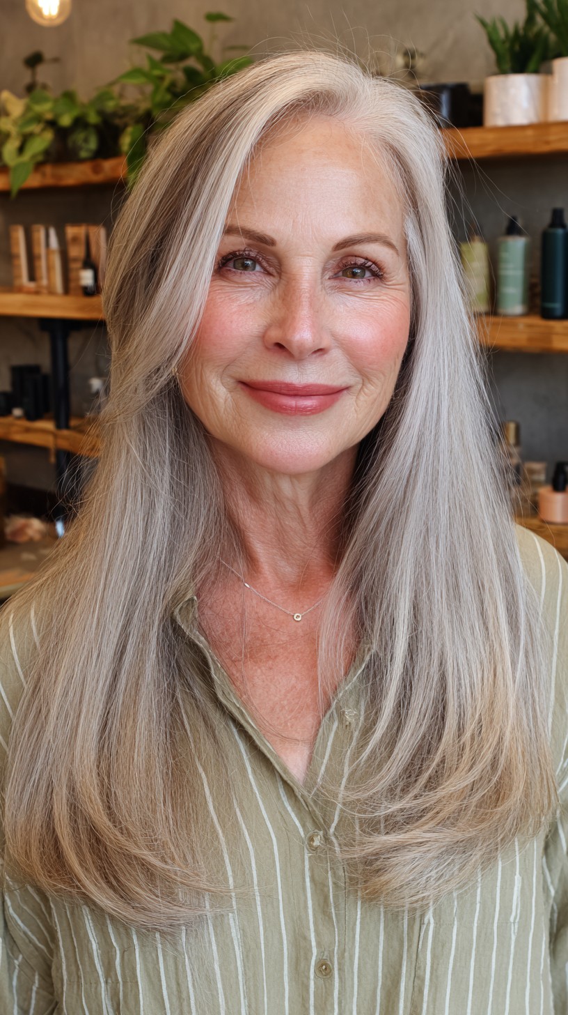 Chic Soft Ash Blonde Mane for Ageless Grace